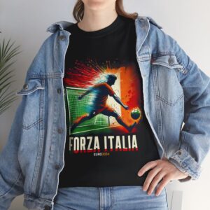 Forza Italia Football fan Tshirt | Cool Italy Euro2024 Soccer Fan Tshirt with a footballer running with a soccer ball